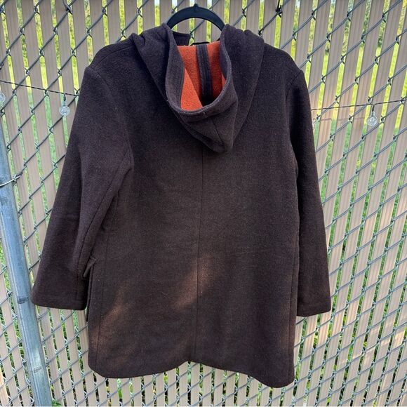 American Eagle Outfitters Brown & Orange Wool Lining Womens Hooded Jacket Size M - Picture 6 of 9